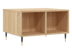 Mesa De Centro* Mesa de centro | Mesa de apoio 60x50x36.5 cm derivados madeira carvalho sonoma Castanho