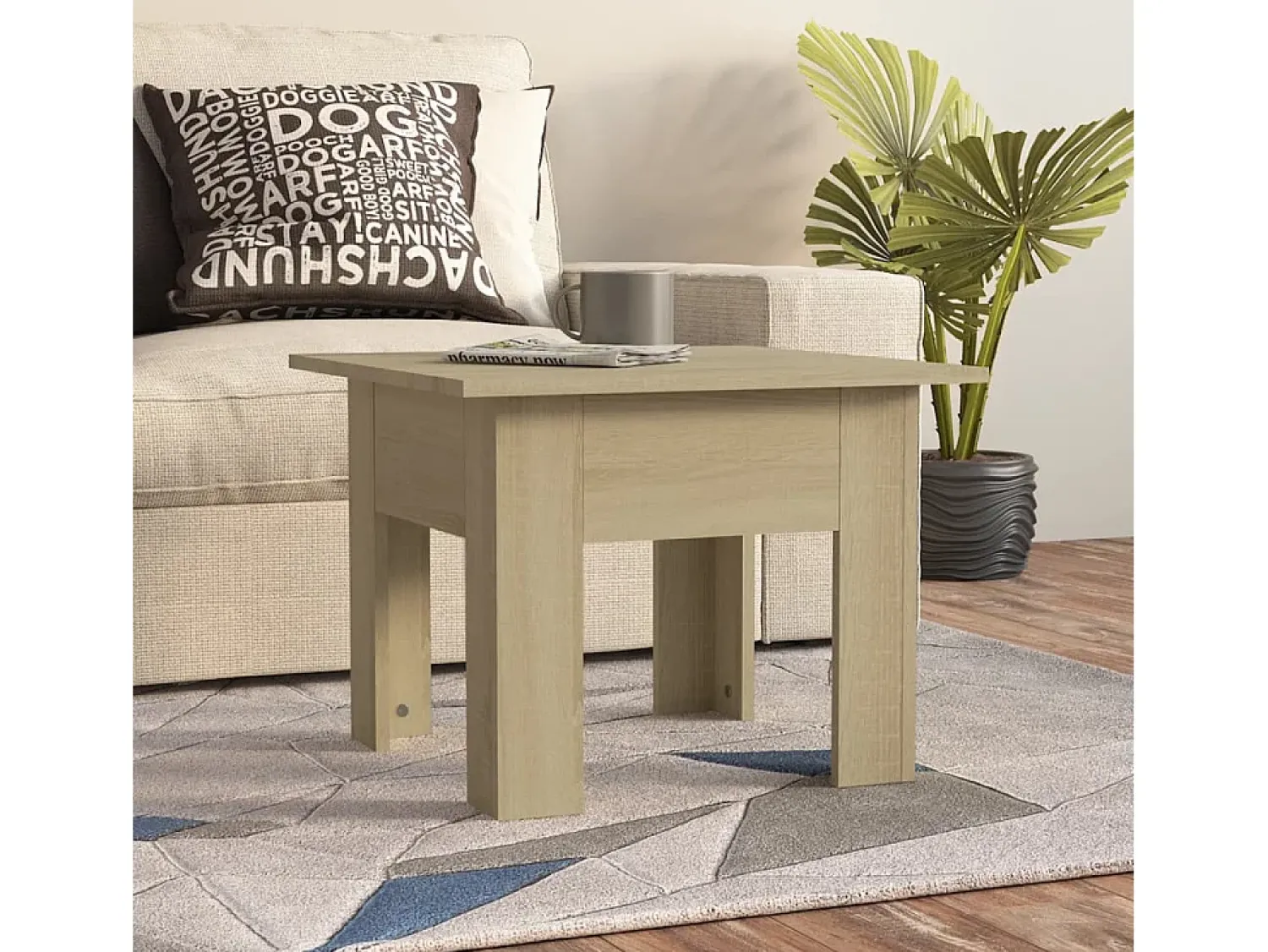 Outlet Mesa de centro | Mesa de apoio 55x55x42 cm aglomerado cor carvalho sonoma Castanho