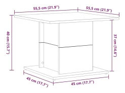 Mesa De Centro| Mesa de centro | Mesa de apoio Carvalho 55.5x55.5x40 cm Preto