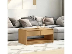 Outlet Mesa de centro | Mesa de apoio SAUDA 99x55x45 cm pinho maciço cor carvalho Castanho
