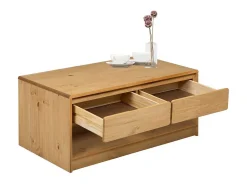 Outlet Mesa de centro | Mesa de apoio SAUDA 99x55x45 cm pinho maciço cor carvalho Castanho