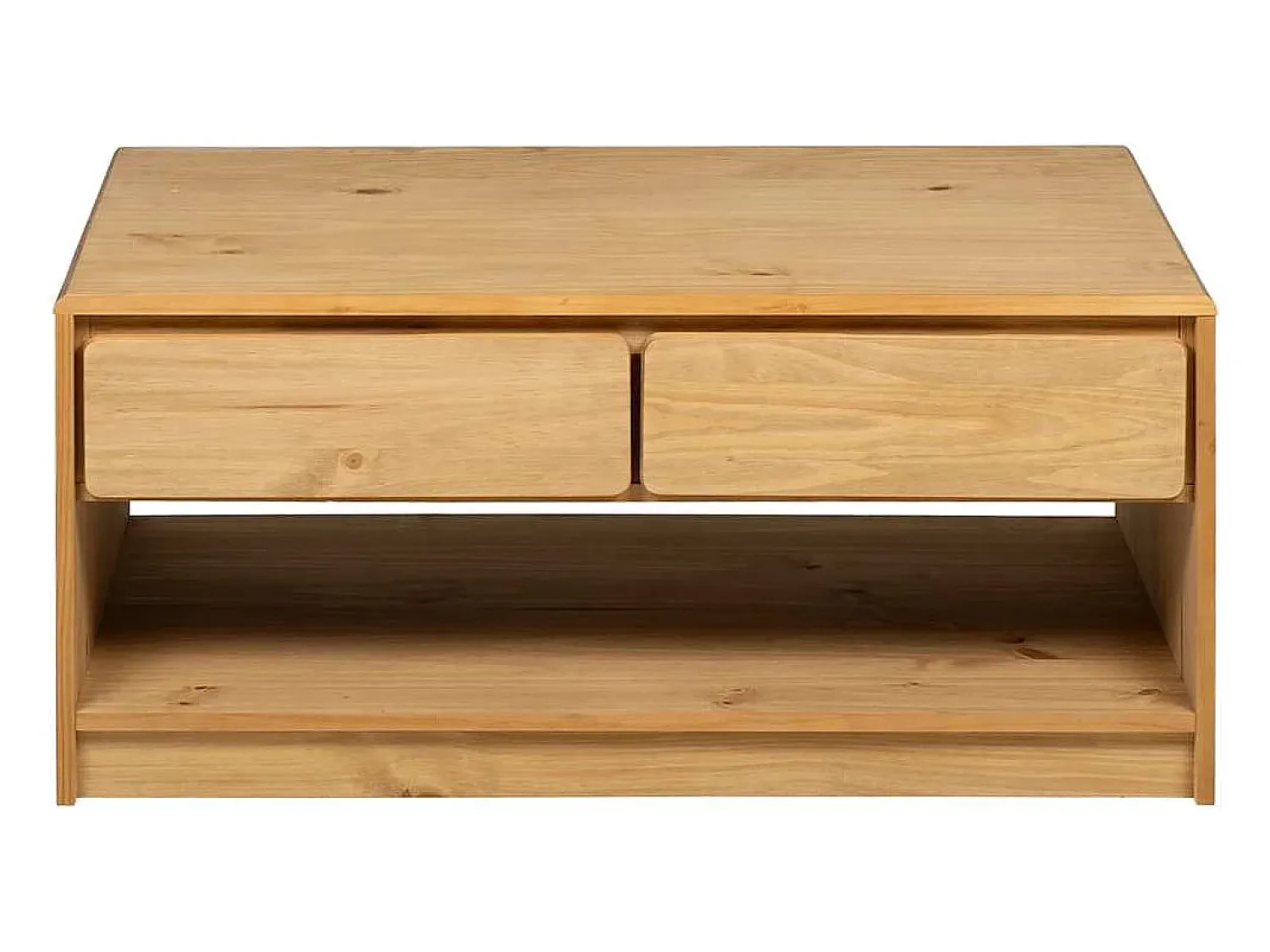 Outlet Mesa de centro | Mesa de apoio SAUDA 99x55x45 cm pinho maciço cor carvalho Castanho