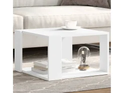 Mesa De Centro* Mesa de centro | Mesa de apoio branca 51.5x51.5x30 cm madeira projetada Branco