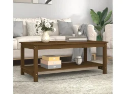 Mesa De Centro| Mesa de centro | Mesa de apoio 110x55x45 cm pinho maciço mel Castanho
