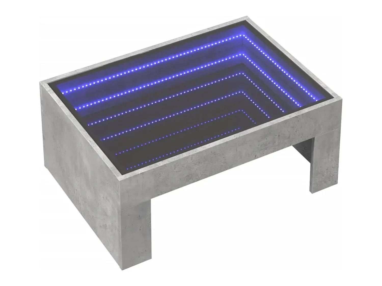 Mesa de centro | Mesa de apoio luzes LED Infinity 70x50x30 cm cimento^ Mesa De Centro