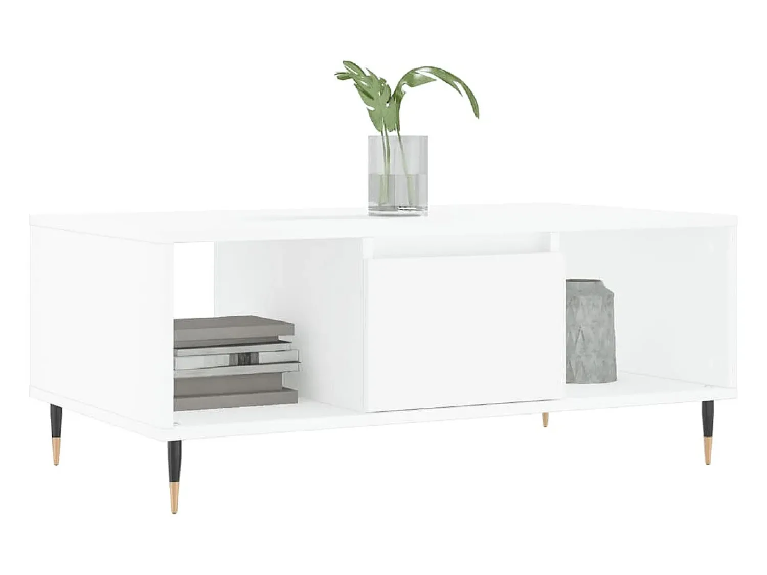 Mesa De Centro* Mesa de centro | Mesa de apoio 90x50x36.5 cm derivados de madeira Branco