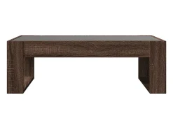 Mesa De Centro| Mesa de centro | Mesa de apoio luzes LED Infinity 90x53x30 cm carvalho Castanho