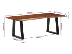 Mesa de centro | Mesa de apoio 110x55x40 cm acácia maciça -mel^ Mesa De Centro