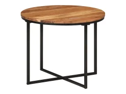 Sale Mesa de centro | Mesa de apoio | Mesa de café 55x55x45 cm madeira de acácia maciça e ferro Castanho