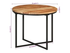 Sale Mesa de centro | Mesa de apoio | Mesa de café 55x55x45 cm madeira de acácia maciça e ferro Castanho
