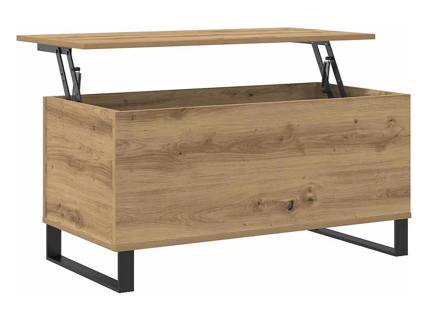 Mesa De Centro* Mesa de centro | Mesa de apoio 90x44.5x45 cm derivados madeira carvalho artisiano Castanho