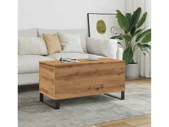 Mesa De Centro* Mesa de centro | Mesa de apoio 90x44.5x45 cm derivados madeira carvalho artisiano Castanho