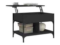New Mesa de centro | Mesa de apoio 70x50x50 cm derivados de madeira/metal Preto