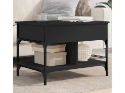 New Mesa de centro | Mesa de apoio 70x50x50 cm derivados de madeira/metal Preto
