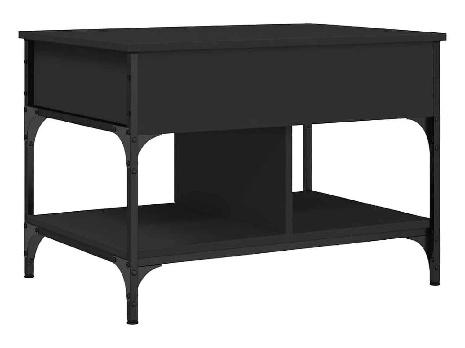 New Mesa de centro | Mesa de apoio 70x50x50 cm derivados de madeira/metal Preto