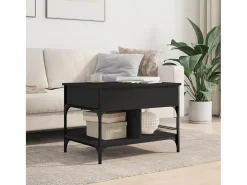 New Mesa de centro | Mesa de apoio 70x50x50 cm derivados de madeira/metal Preto