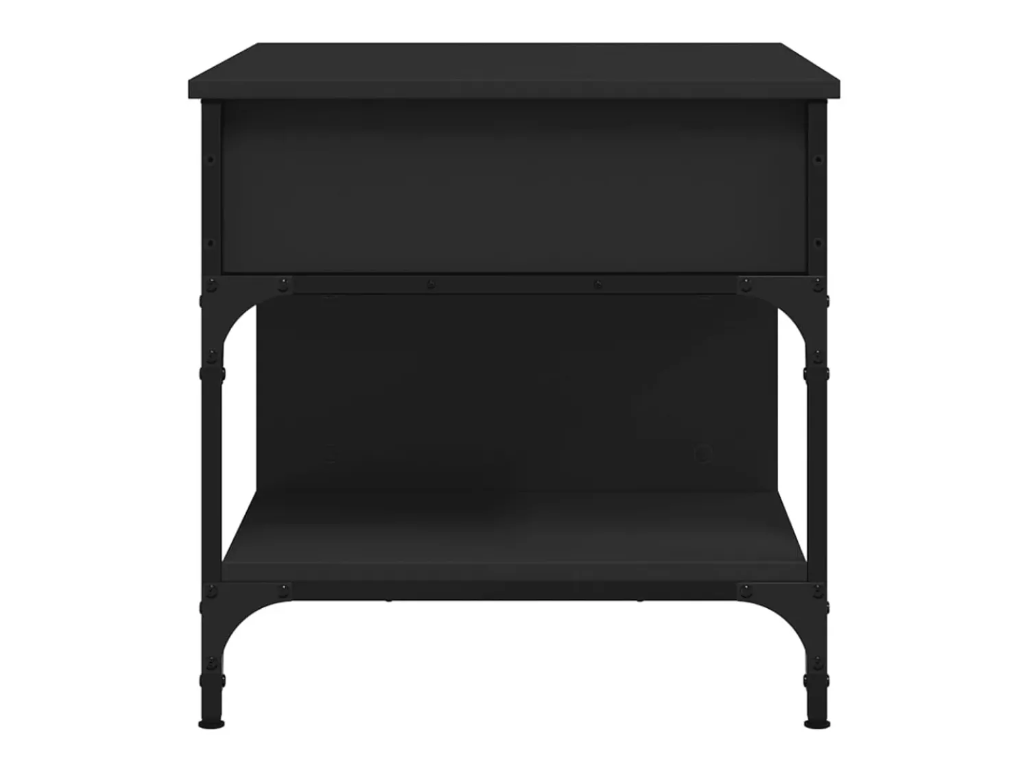 New Mesa de centro | Mesa de apoio 70x50x50 cm derivados de madeira/metal Preto