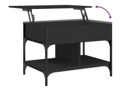 New Mesa de centro | Mesa de apoio 70x50x50 cm derivados de madeira/metal Preto