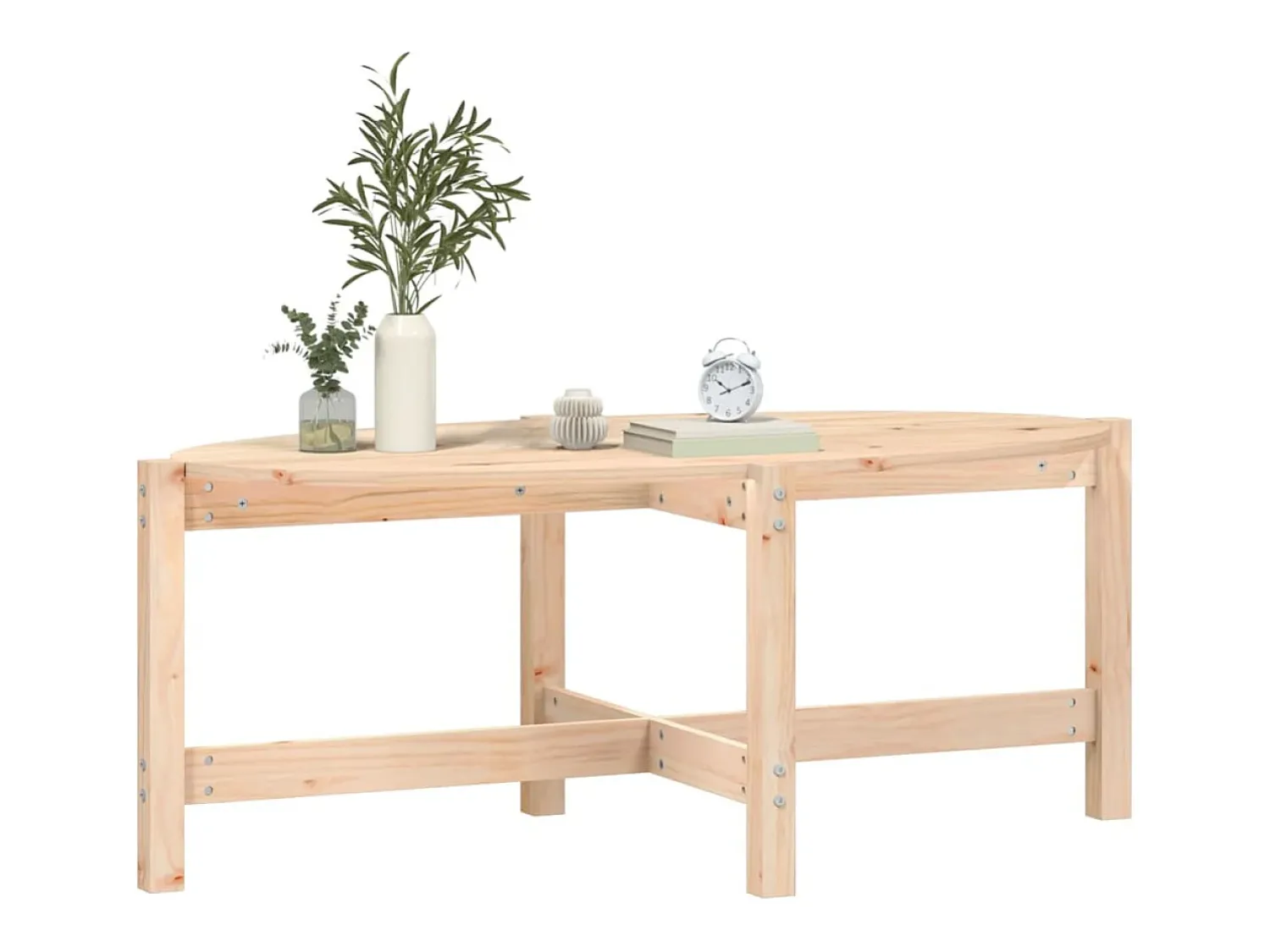 Mesa De Centro* Mesa de centro | Mesa de apoio | Mesa de café 118x63x45 cm madeira de pinho maciça Castanho