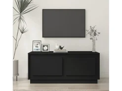 Mesa de centro | Mesa de apoio 102x50x44 cm derivados de madeira Preto