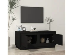 Mesa de centro | Mesa de apoio 102x50x44 cm derivados de madeira Preto