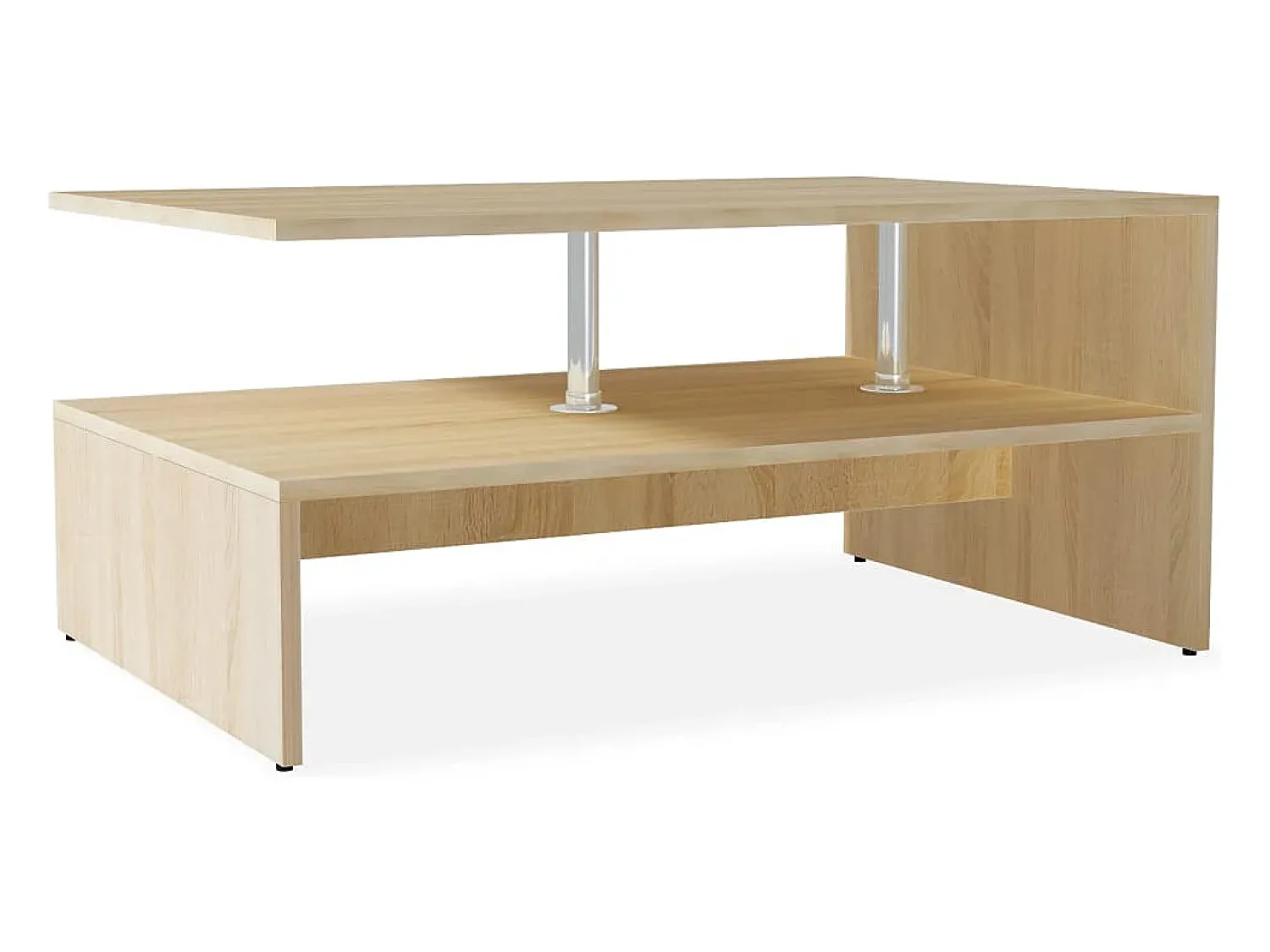 Outlet Mesa de centro | Mesa de apoio | Mesa de café derivados de madeira 90x59x42 cm cor carvalho Castanho