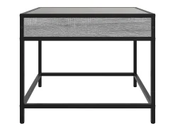 Mesa De Centro| Mesa de centro | Mesa de apoio luzes LED Infinity 50x50x41 cm sonoma Cinzento
