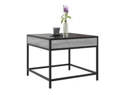Mesa De Centro| Mesa de centro | Mesa de apoio luzes LED Infinity 50x50x41 cm sonoma Cinzento