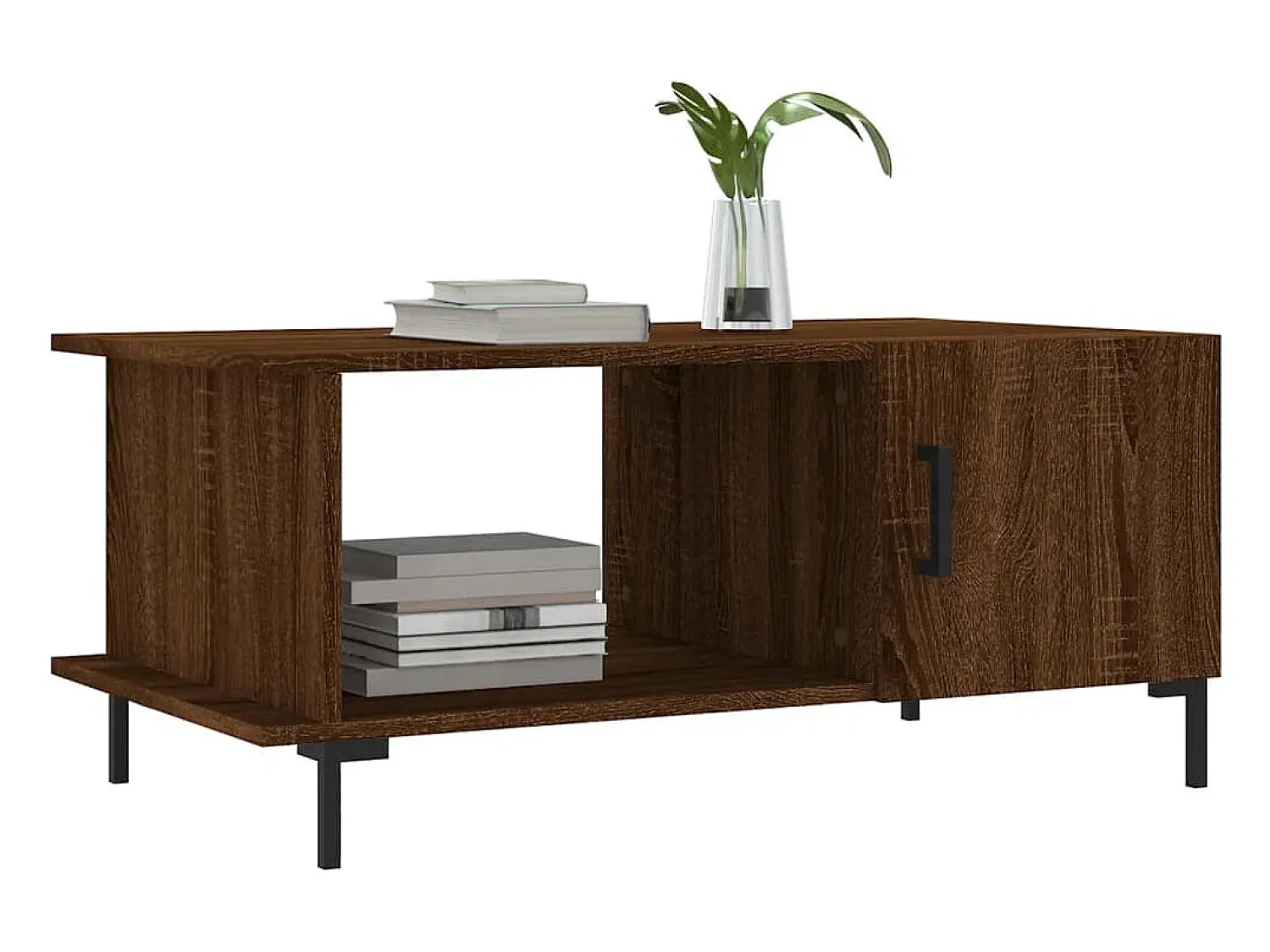 Mesa De Centro| Mesa de centro | Mesa de apoio 90x50x40 cm derivados de madeira carvalho Castanho