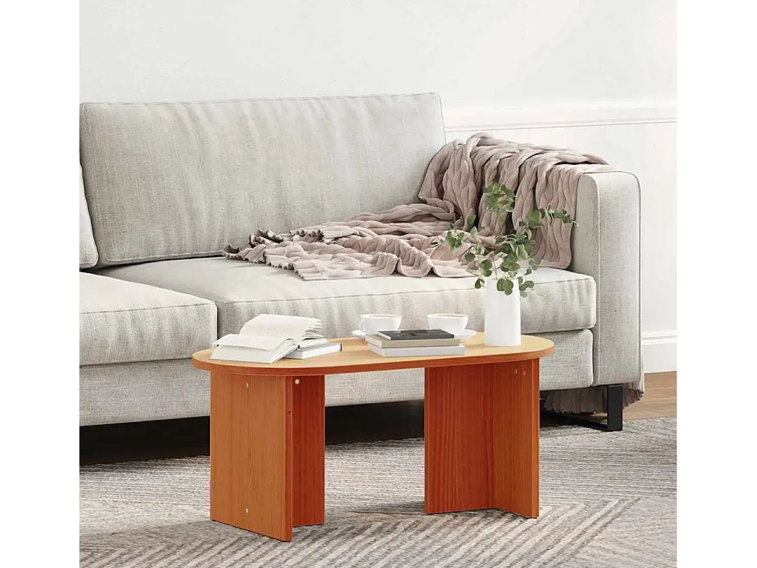 Mesa De Centro* Mesa de centro | Mesa de apoio -mel 80x39.5x35 cm Castanho