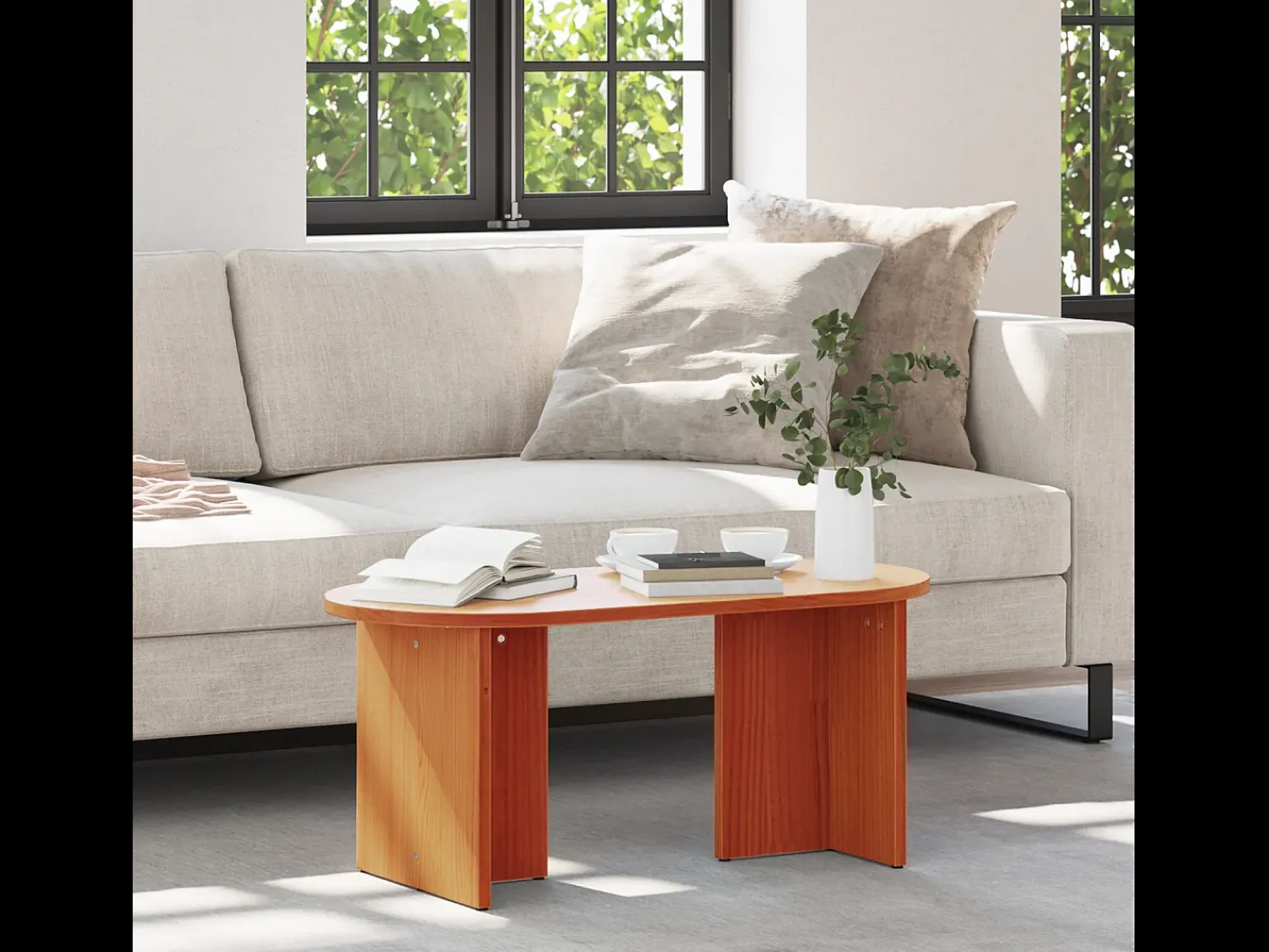 Mesa De Centro* Mesa de centro | Mesa de apoio -mel 80x39.5x35 cm Castanho