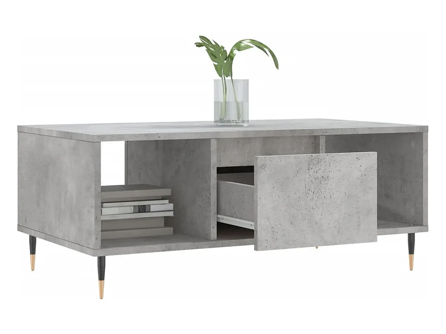 Mesa De Centro* Mesa de centro | Mesa de apoio 90x50x36.5 cm derivados madeira cimento Cinzento