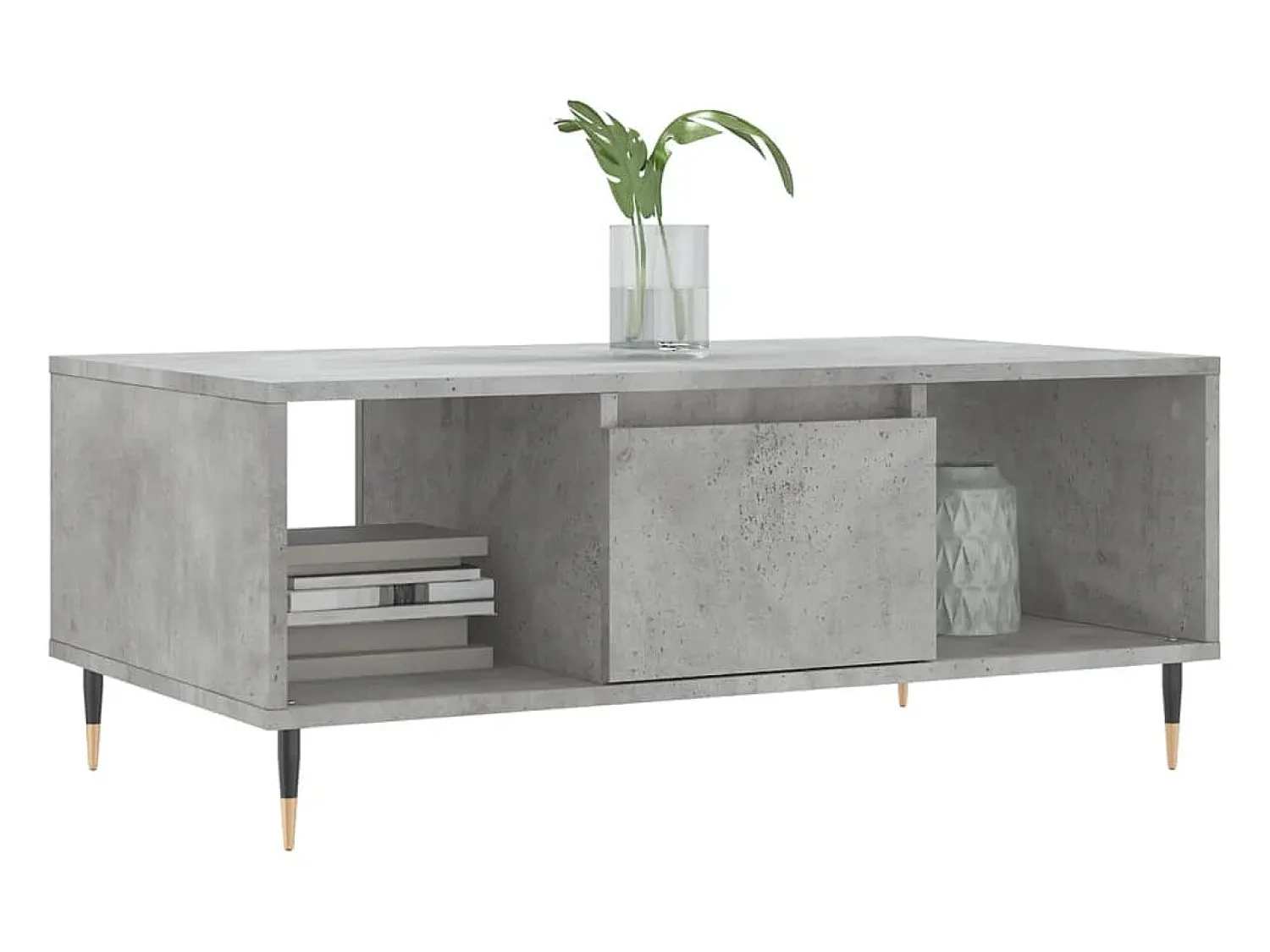 Mesa De Centro* Mesa de centro | Mesa de apoio 90x50x36.5 cm derivados madeira cimento Cinzento