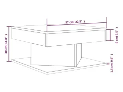 Mesa de centro | Mesa de apoio 57x57x30 cm derivados de madeira sonoma^ Mesa De Centro