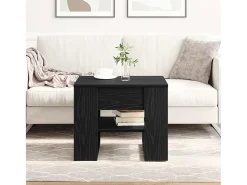 Mesa De Centro| Mesa de centro | Mesa de apoio Carvalho 55.5x55x45 cm Preto