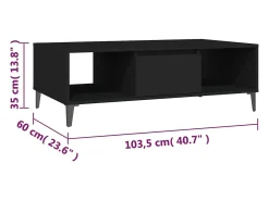 Mesa de centro | Mesa de apoio 103.5x60x35 cm derivados de madeira^ Mesa De Centro