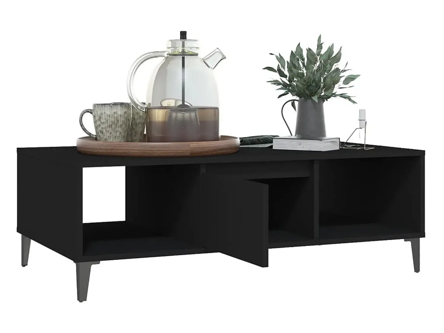 Mesa de centro | Mesa de apoio 103.5x60x35 cm derivados de madeira^ Mesa De Centro