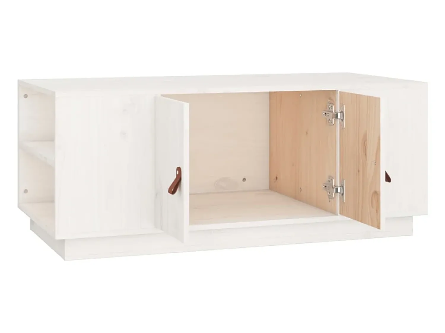Outlet Mesa de centro | Mesa de apoio 100x50x41 cm pinho maciço Branco