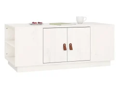 Outlet Mesa de centro | Mesa de apoio 100x50x41 cm pinho maciço Branco