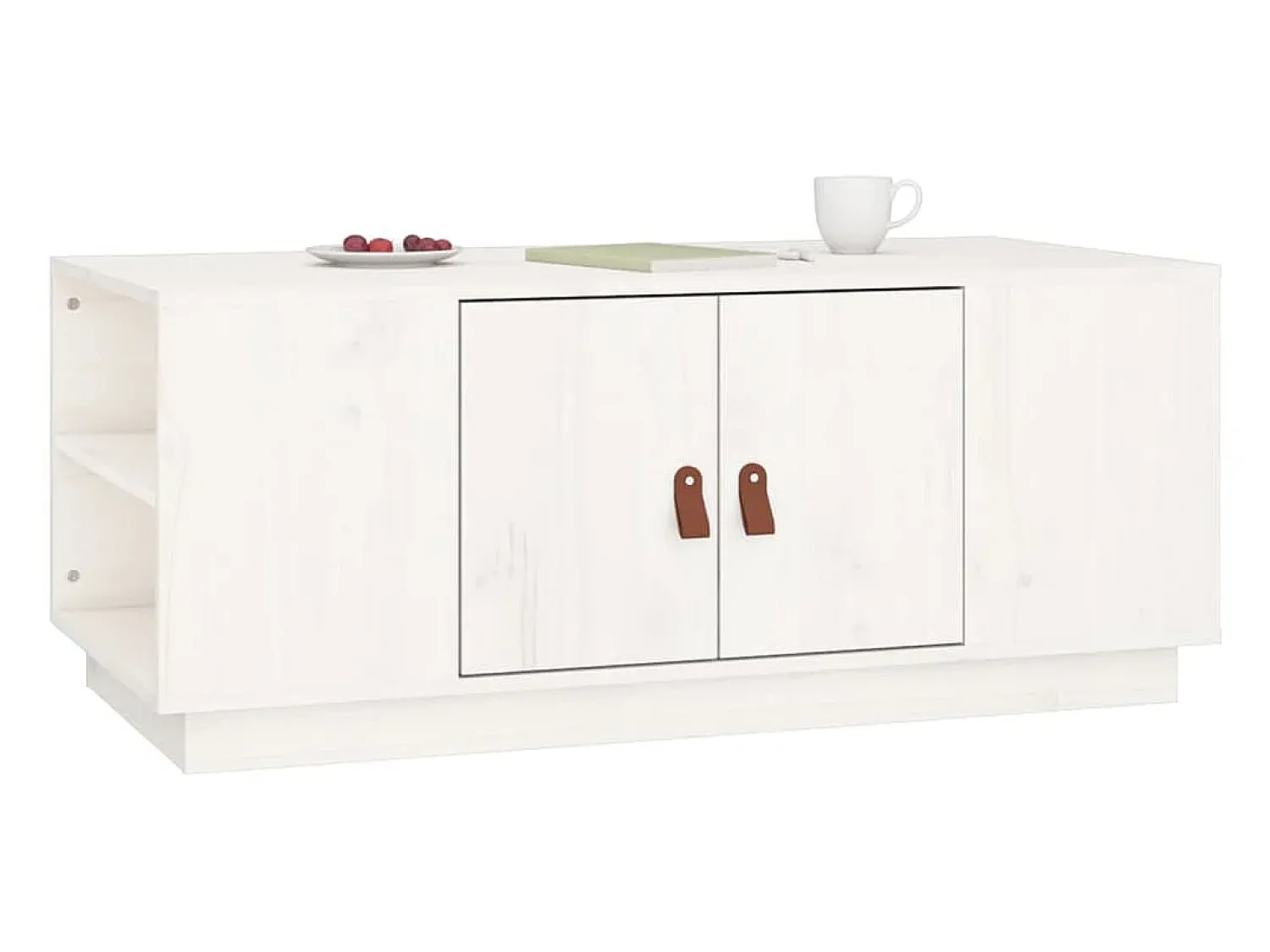 Outlet Mesa de centro | Mesa de apoio 100x50x41 cm pinho maciço Branco
