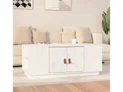 Outlet Mesa de centro | Mesa de apoio 100x50x41 cm pinho maciço Branco