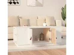 Outlet Mesa de centro | Mesa de apoio 100x50x41 cm pinho maciço Branco