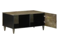 Clearance Mesa de centro | Mesa de apoio claro 80x50x40 cm madeira mangueira maciça Cinzento