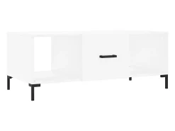 Mesa De Centro| Mesa de centro | Mesa de apoio 102x50x40 cm madeira processada Branco