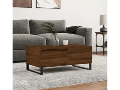 Mesa De Centro* Mesa de centro | Mesa de apoio 90x50x36.5cm derivados madeira carvalho Castanho