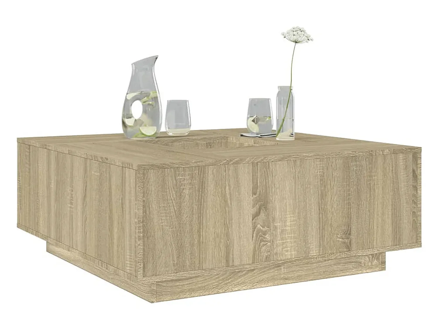 Sale Mesa de centro | Mesa de apoio 100x100x40 cm derivados madeira carvalho sonoma Castanho