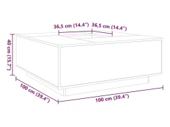 Sale Mesa de centro | Mesa de apoio 100x100x40 cm derivados madeira carvalho sonoma Castanho