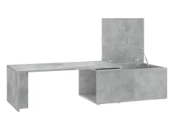Mesa de centro | Mesa de apoio 150x50x35 cm contraplacado cimento^ Mesa De Centro