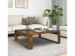 Clearance Mesa de centro | Mesa de apoio 100x100x35 cm madeira processada carvalho fumado Castanho