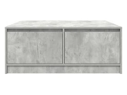Mesa De Centro* Mesa de centro | Mesa de apoio com gavetas 100x100x40 cm -cimento Cinzento